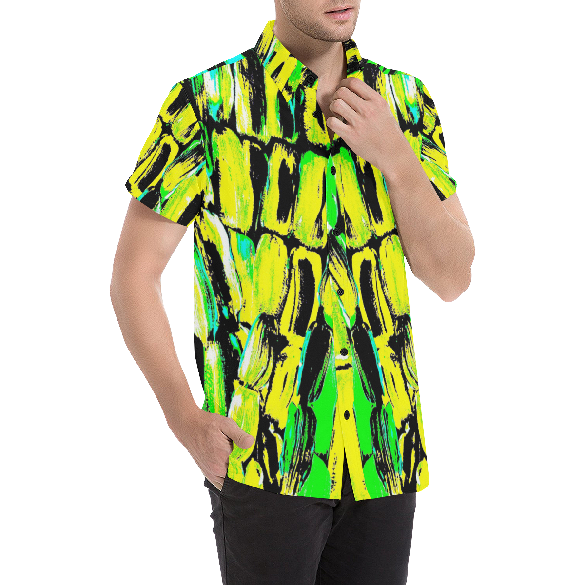 Jamaica Men's All Over Print Short Sleeve Shirt (Model T53)