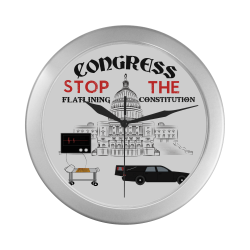 Congressional Plea Clock Silver Color Wall Clock