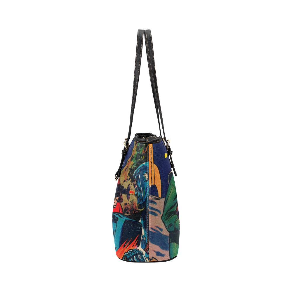 Battle in Space Leather Tote Bag/Large (Model 1651)