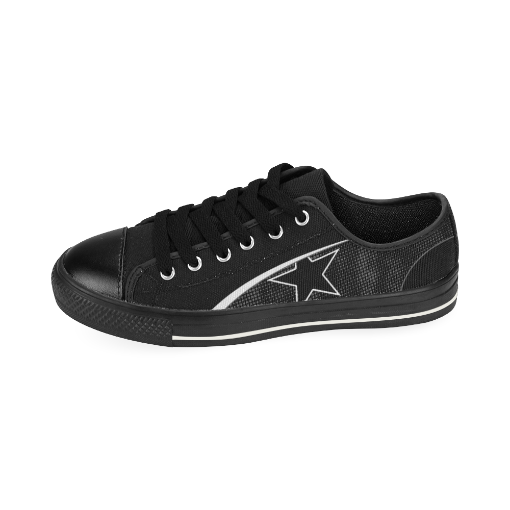 STAR_BLACK M Men's Classic Canvas Shoes (Model 018)