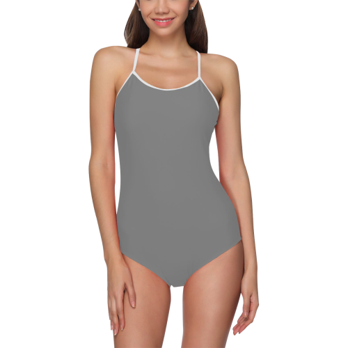 color grey Strap Swimsuit ( Model S05)