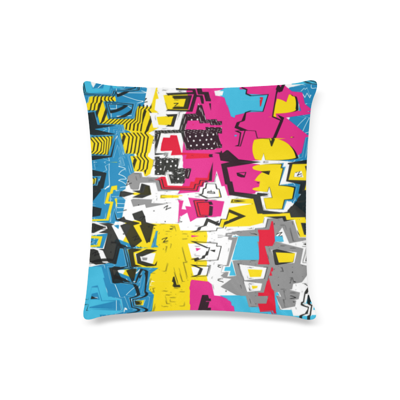 Distorted shapes Custom Zippered Pillow Case 16"x16"(Twin Sides)
