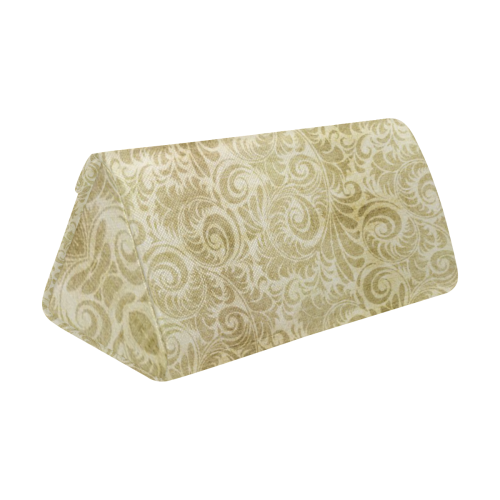 Denim, vintage floral pattern, beige gold yellow Custom Foldable Glasses Case