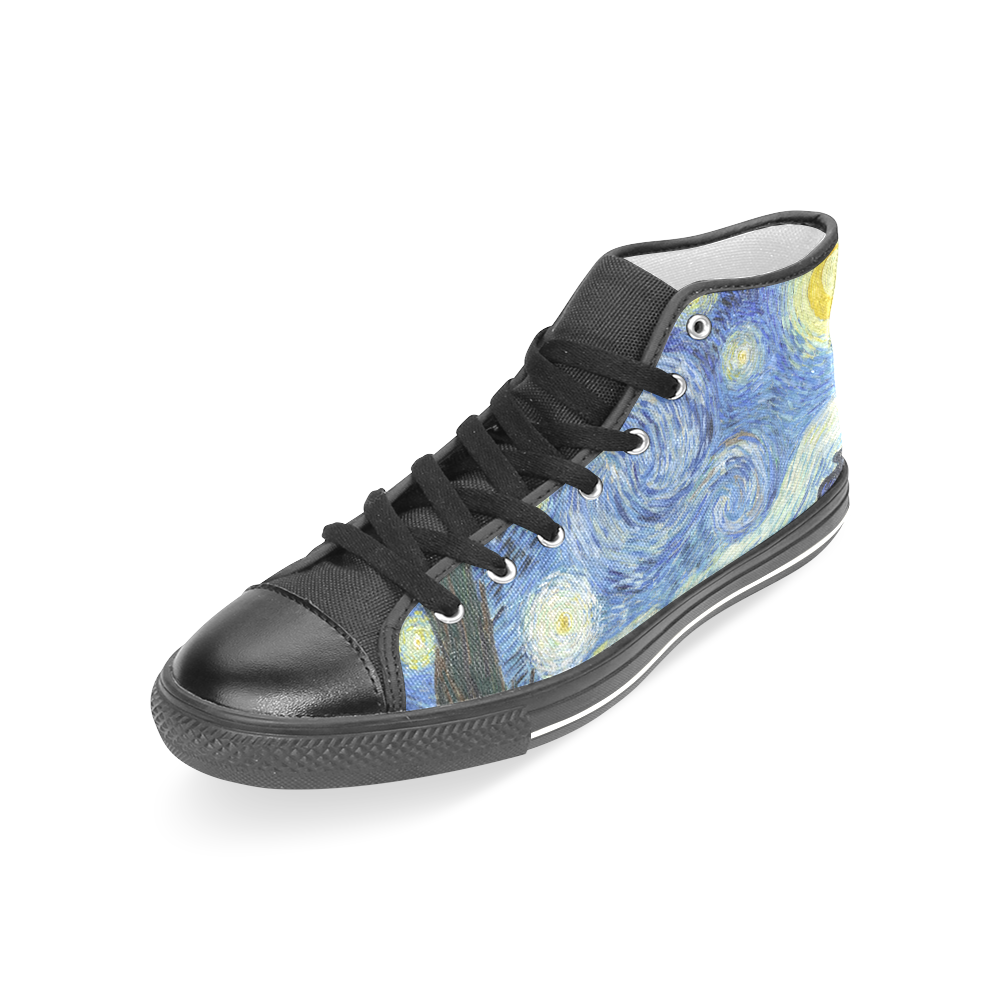 Starry Night Women's Classic High Top Canvas Shoes (Model 017)