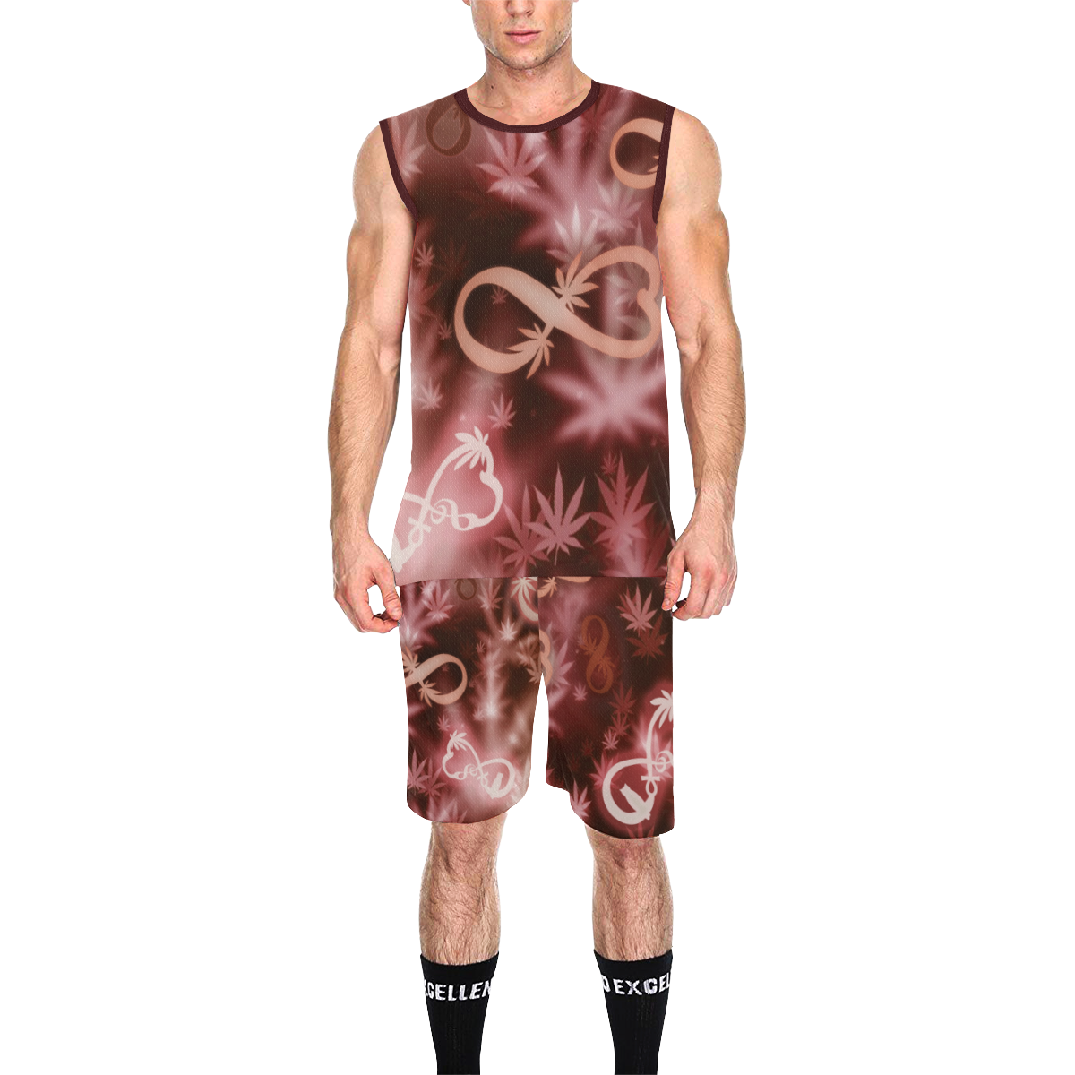 INFINITY RED COSMOS All Over Print Basketball Uniform