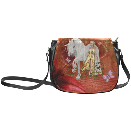 Unicorn with fairy and butterflies Classic Saddle Bag/Small (Model 1648)