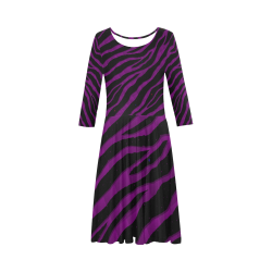 Ripped SpaceTime Stripes - Purple Elbow Sleeve Ice Skater Dress (D20)
