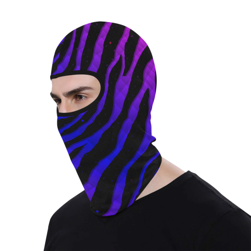 Ripped SpaceTime Stripes - Pink/Blue All Over Print Balaclava