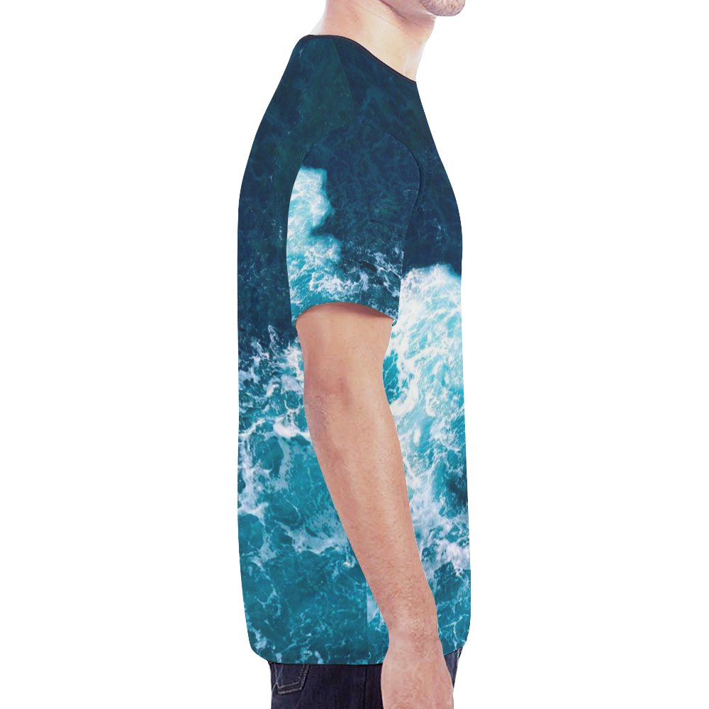 Woke Ocean Waves New All Over Print T-shirt for Men (Model T45)