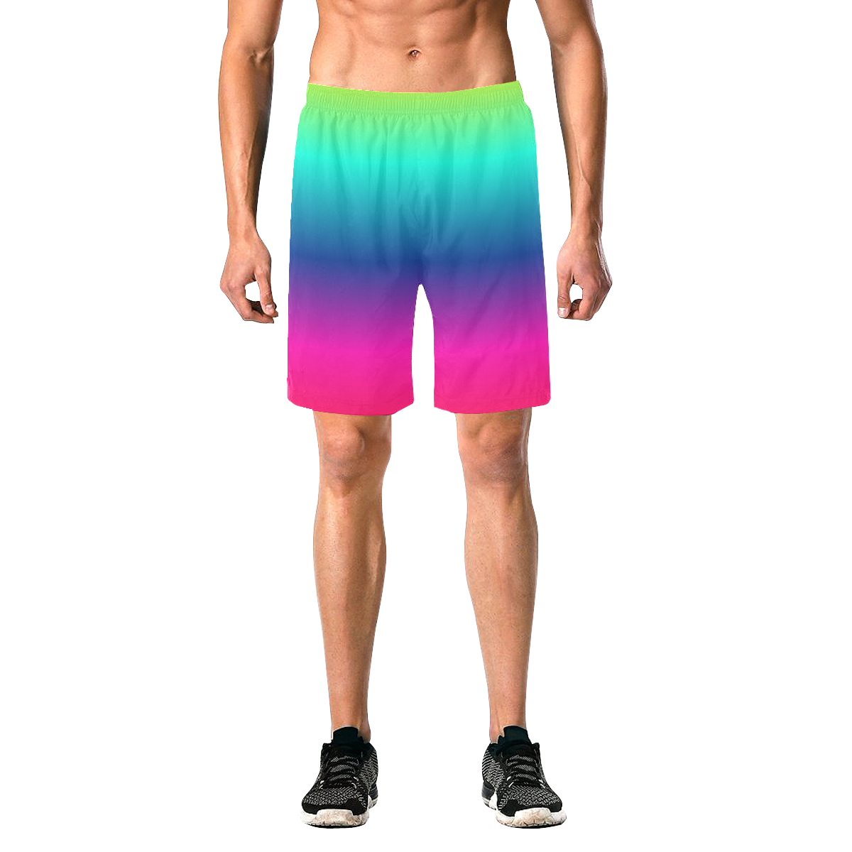 Rainbow Beach Shorts Men's All Over Print Elastic Beach Shorts (Model L20)