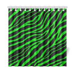 Ripped SpaceTime Stripes - Green Shower Curtain 72"x72"
