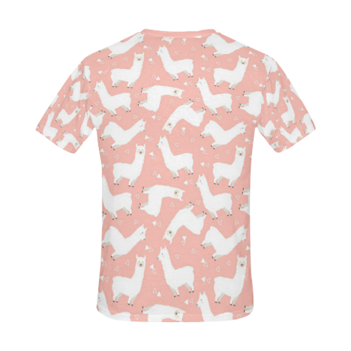 Pink Llama Pattern All Over Print T-Shirt for Men/Large Size (USA Size) Model T40)