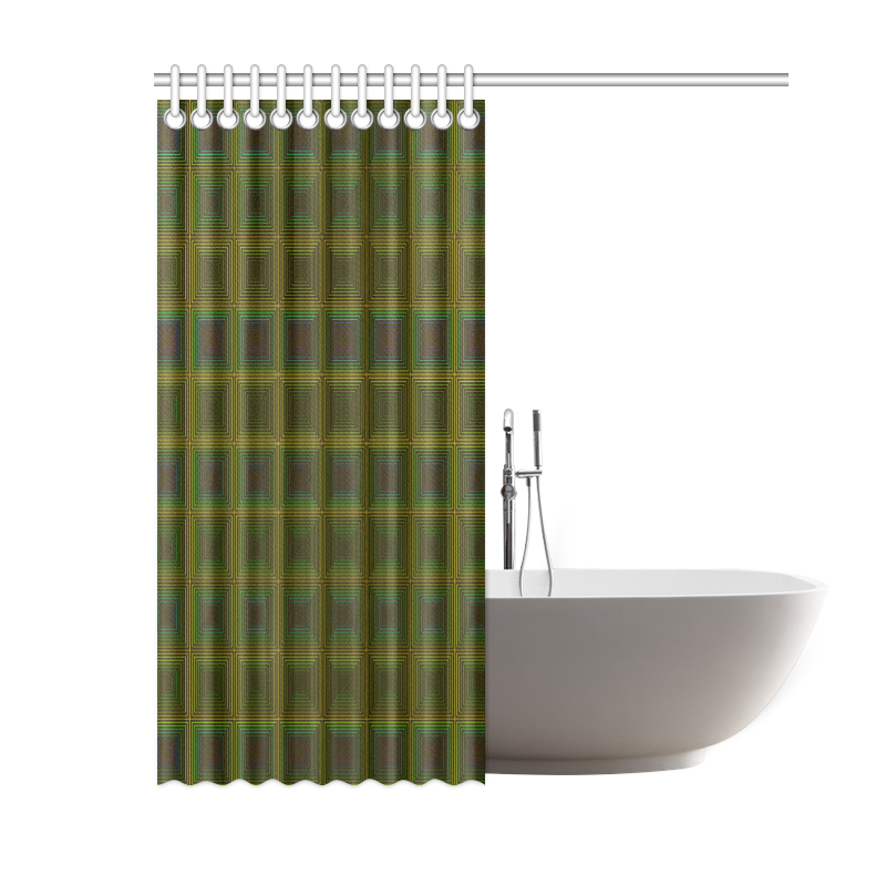 Green violet multicolored multiple squares Shower Curtain 60"x72"