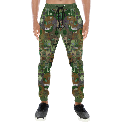 Skull camouflage by Nico Bielow Men's All Over Print Sweatpants (Model L11)