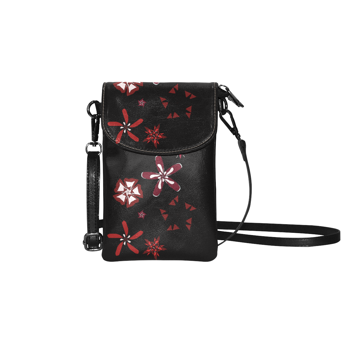 Black, red and white Abstract #17 Small Cell Phone Purse (Model 1711)