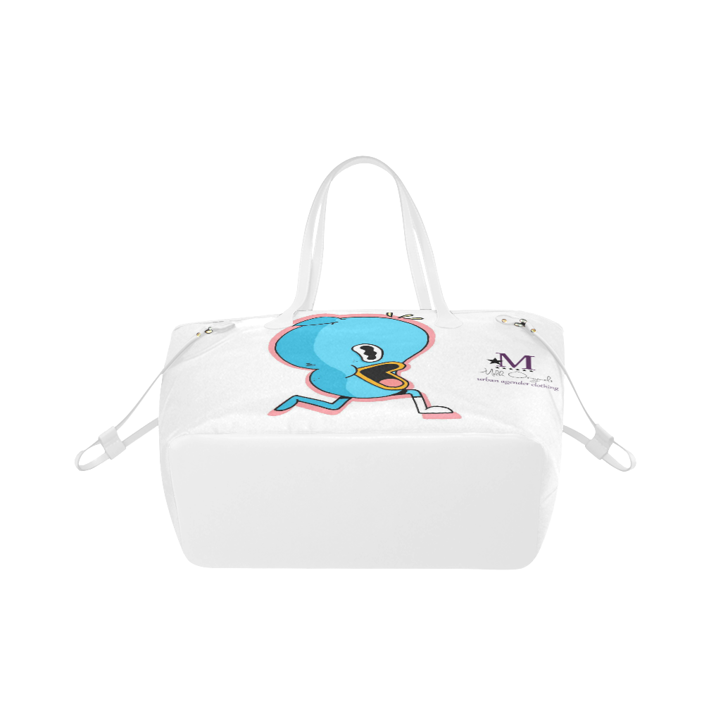 Bluecy white Clover Canvas Tote Bag (Model 1661)