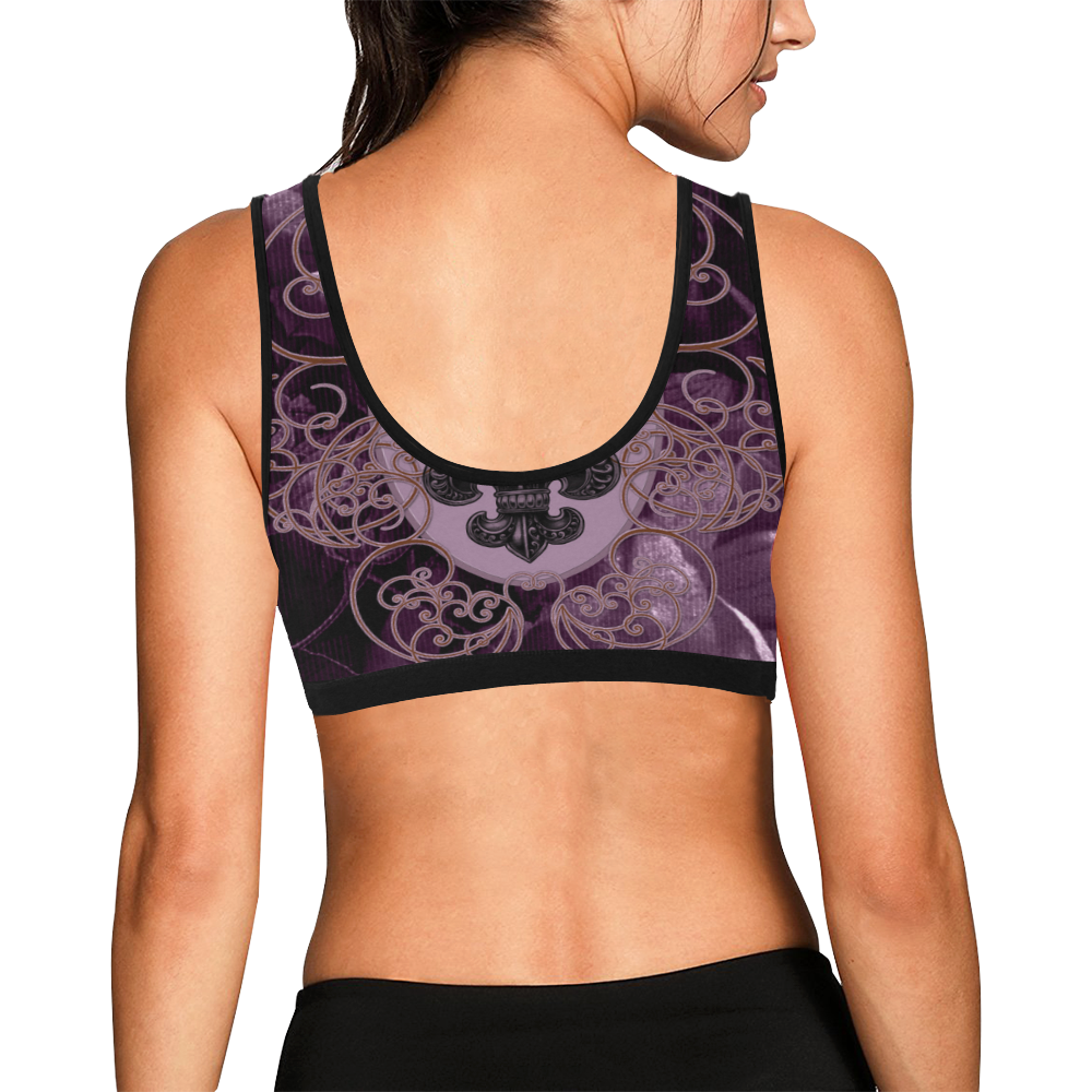 Flowers in soft violet colors Women's All Over Print Sports Bra (Model T52)