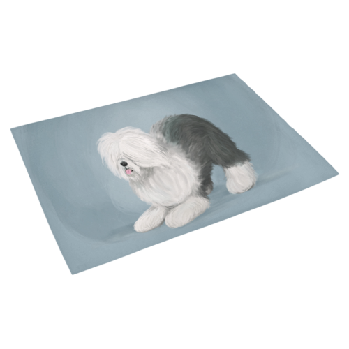 sheepdog-playing5 Azalea Doormat 30" x 18" (Sponge Material)