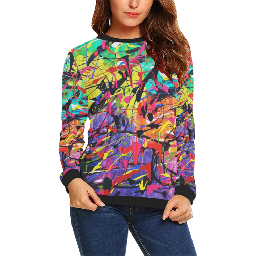 Chaos All Over Print Crewneck Sweatshirt for Women (Model H18)