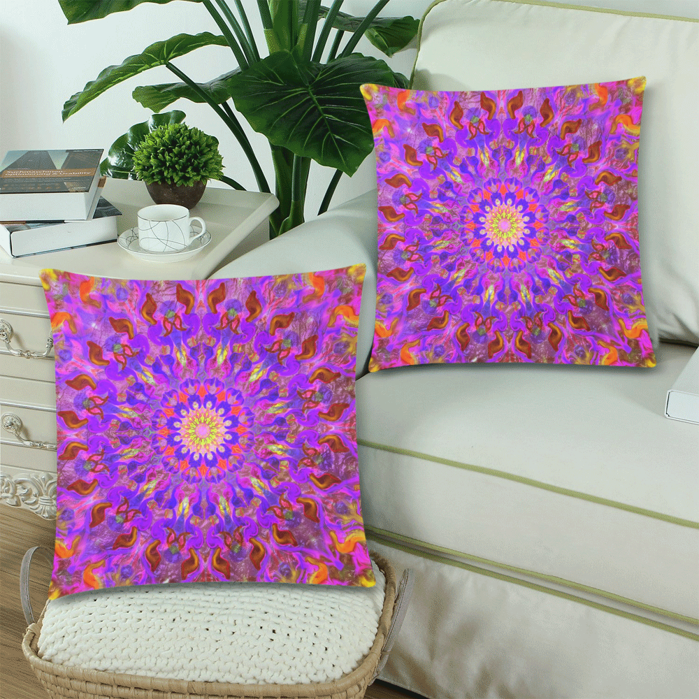 yud 2 Custom Zippered Pillow Cases 18"x 18" (Twin Sides) (Set of 2)