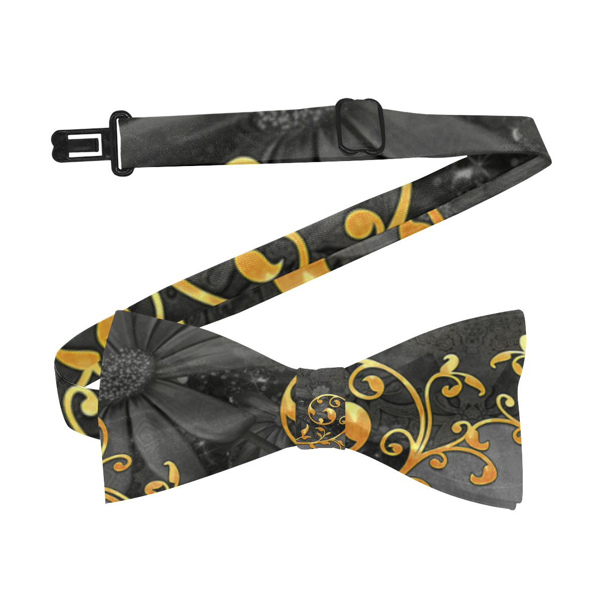 Vintage design in grey and gold Custom Bow Tie