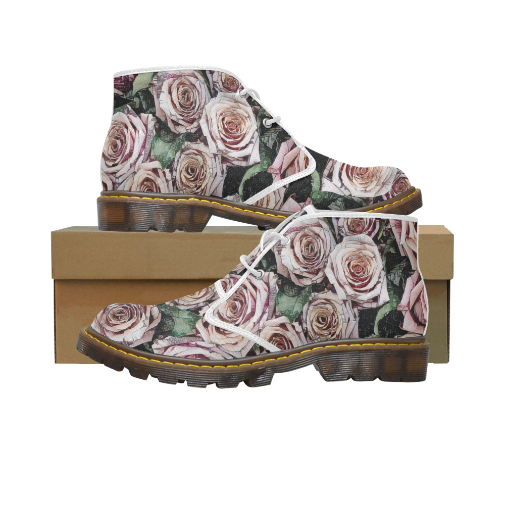 Impression Floral 9196 by JamColors Women's Canvas Chukka Boots (Model 2402-1)