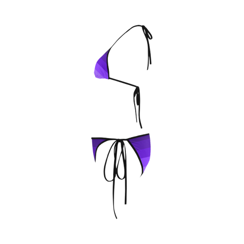 Purple stripes Custom Bikini Swimsuit