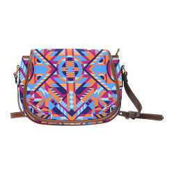 Modern Geometric Pattern Saddle Bag/Large (Model 1649)