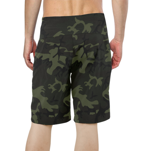 Camo Green Men's All Over Print Board Shorts (Model L16)