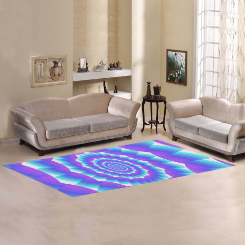 Blue pink shell spiral Area Rug 9'6''x3'3''