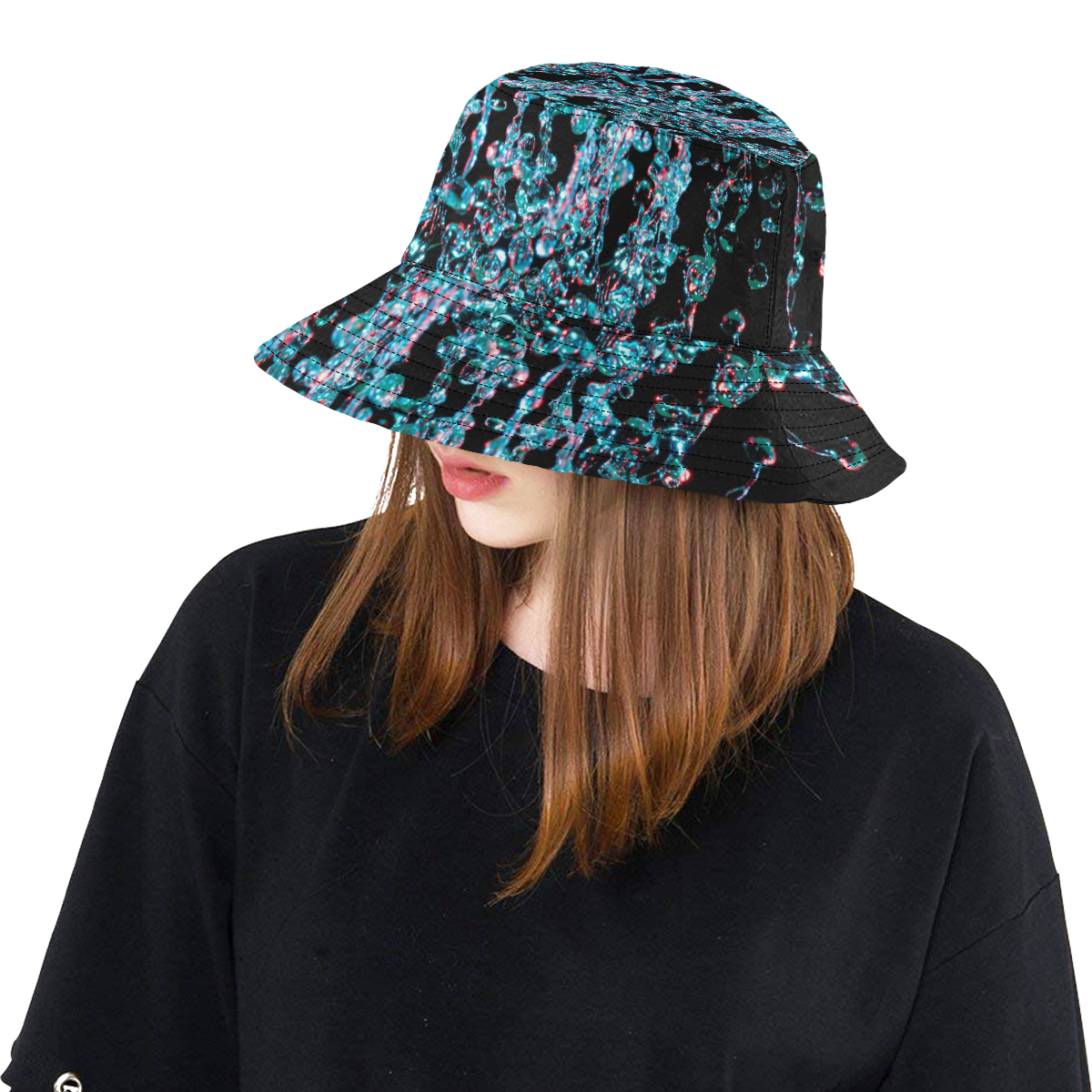 Blue Bubbles Dark Water Photo All Over Print Bucket Hat