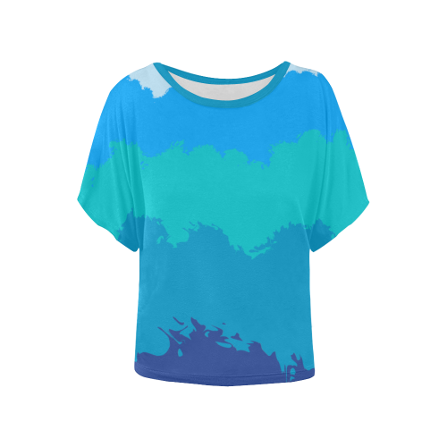 Ocean Deep Women's Batwing-Sleeved Blouse T shirt (Model T44)