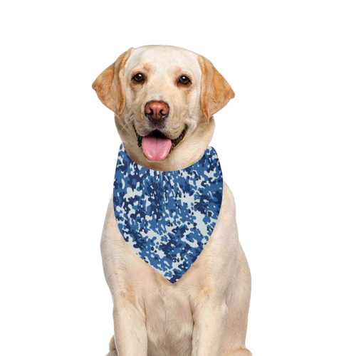 Digital Blue Camouflage Pet Dog Bandana/Large Size