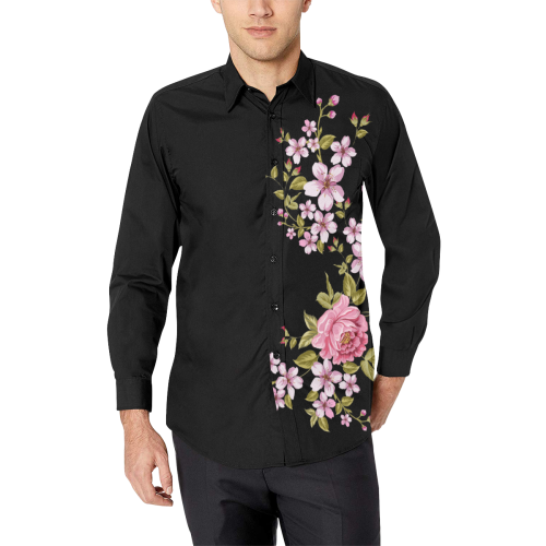 Pure Nature - Summer Of Pink Roses 1 Men's All Over Print Casual Dress Shirt (Model T61)
