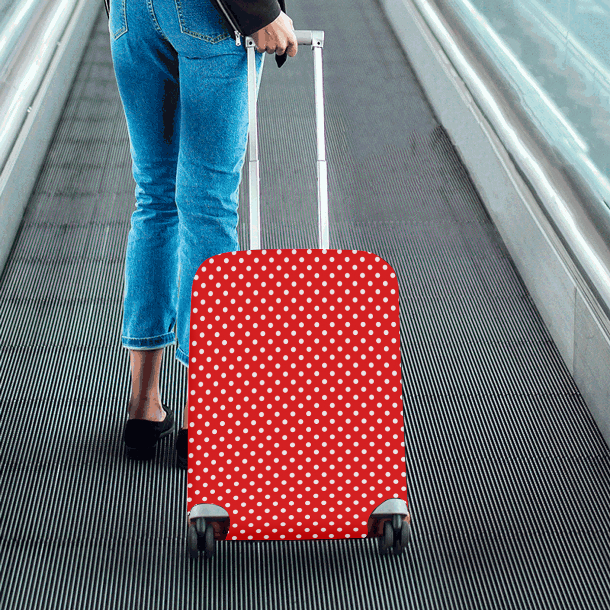 Red polka dots Luggage Cover/Small 18"-21"