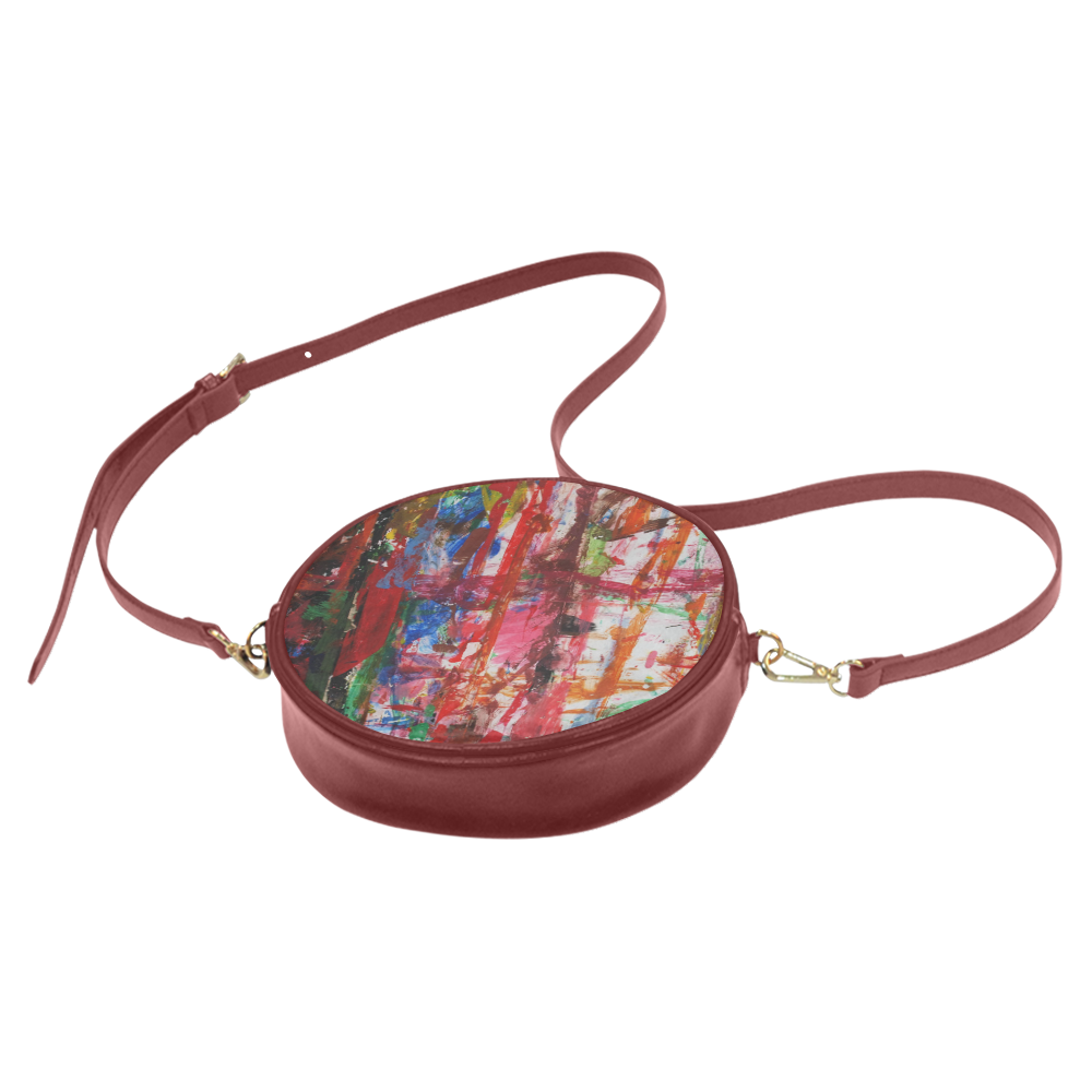 Paint on a white background Round Sling Bag (Model 1647)
