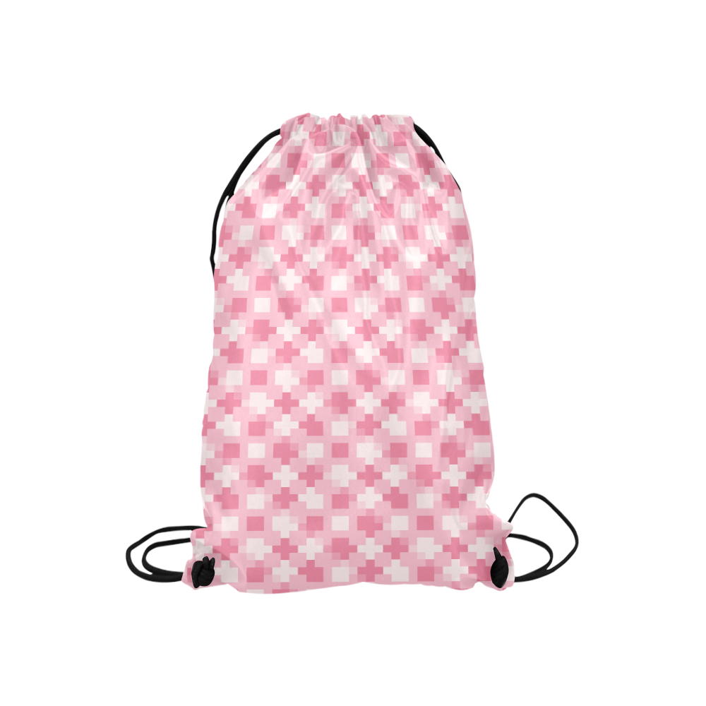 pink pattern Small Drawstring Bag Model 1604 (Twin Sides) 11"(W) * 17.7"(H)