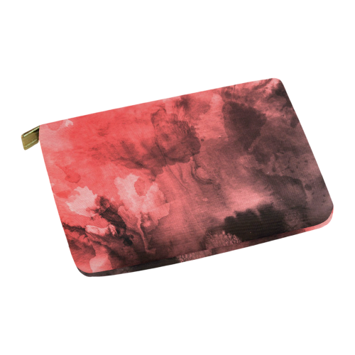 Red and Black Watercolour Carry-All Pouch 12.5''x8.5''
