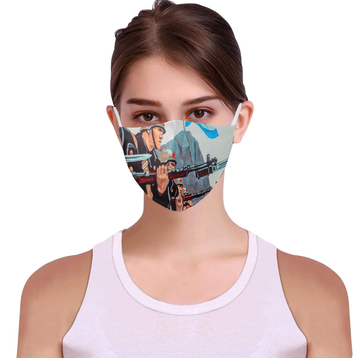 FASCISTS WON’T BREAK THROUGH! 3D Mouth Mask with Drawstring (30 Filters Included) (Model M04) (Non-medical Products)