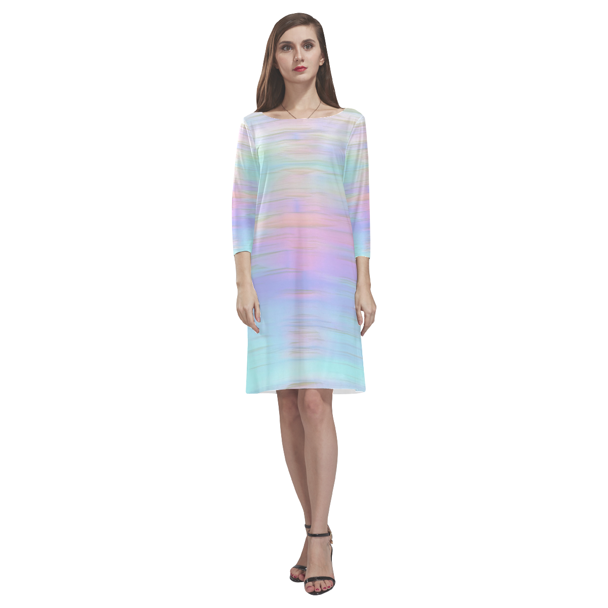 noisy gradient 1 pastel by JamColors Rhea Loose Round Neck Dress(Model D22)