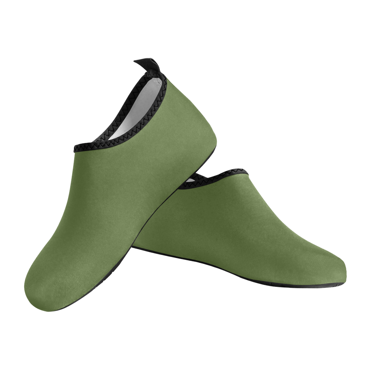 color dark olive green Men's Slip-On Water Shoes (Model 056)
