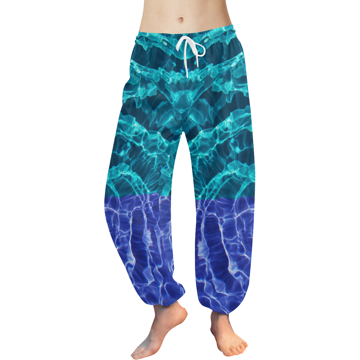 Blue Spiral Women's All Over Print Harem Pants (Model L18)