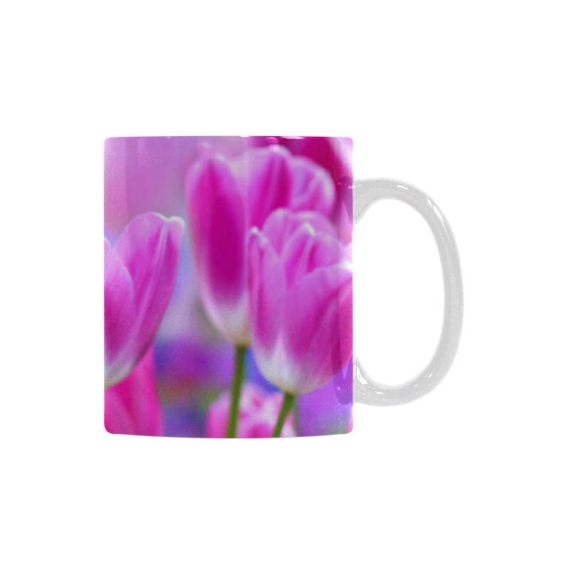 Pink Tulips White Mug(11OZ)