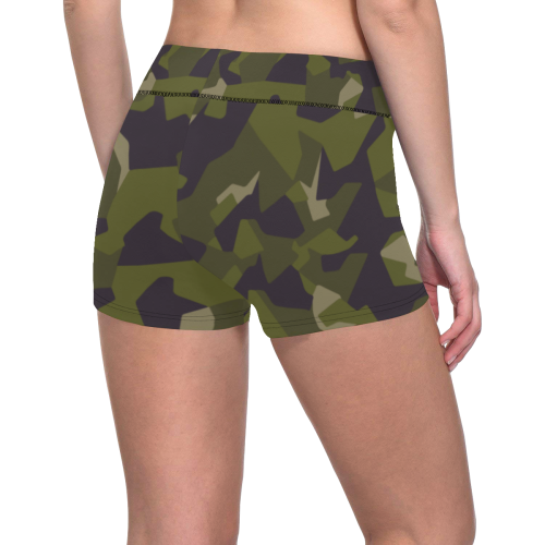 Swedish M90 woodland camouflage Women's All Over Print Short Leggings (Model L28)