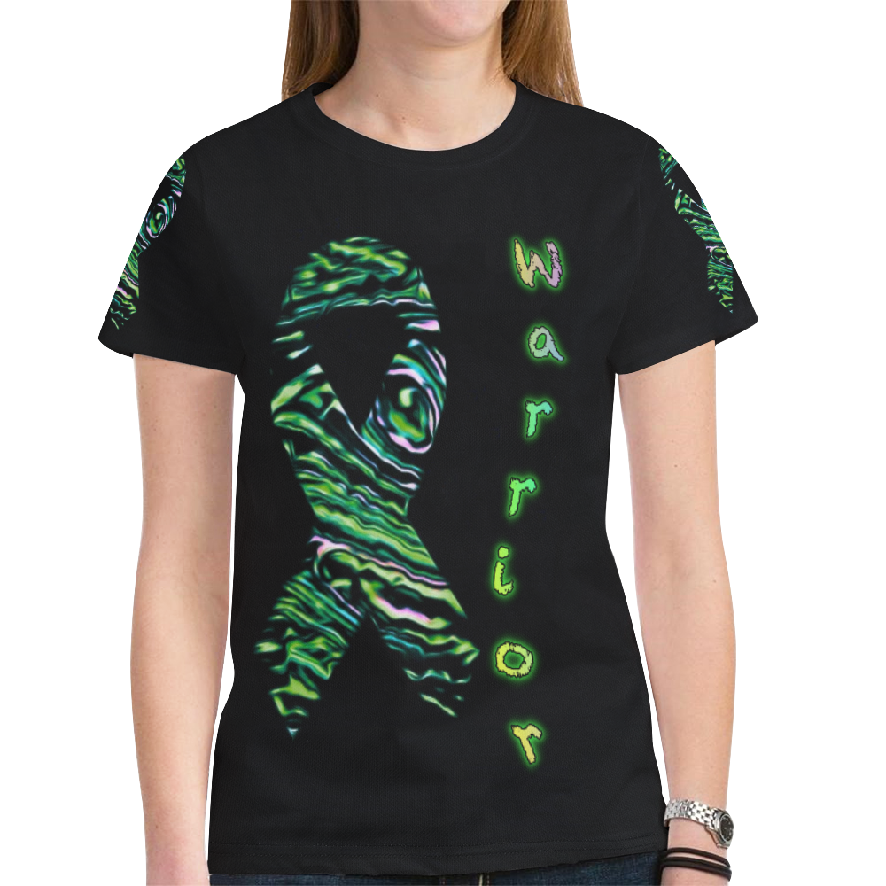 Womens_green pink_warrior New All Over Print T-shirt for Women (Model T45)