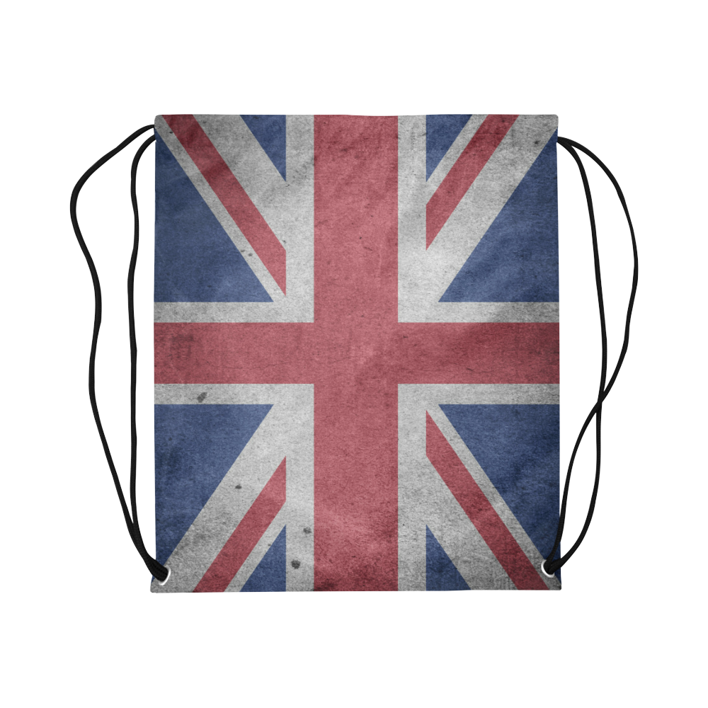 United Kingdom Union Jack Flag - Grunge 1 Large Drawstring Bag Model 1604 (Twin Sides)  16.5"(W) * 19.3"(H)