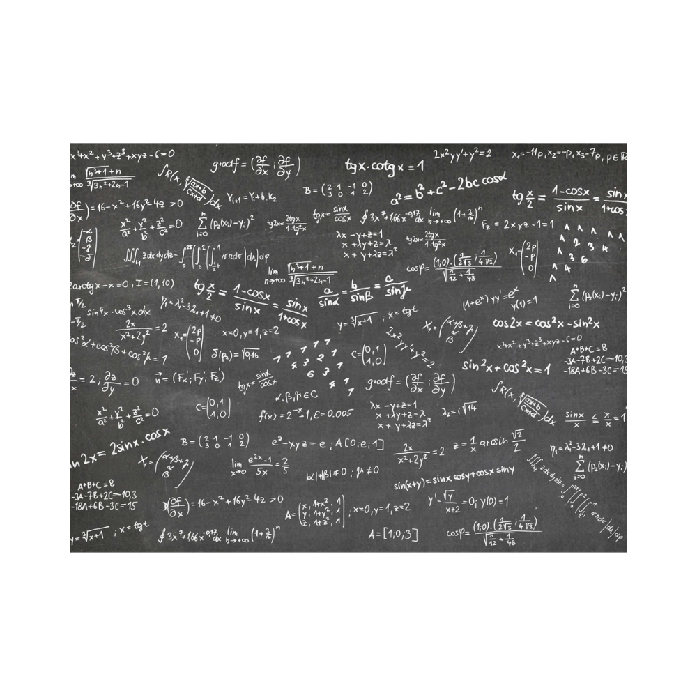 Mathematics Formulas Equations Numbers Placemat 14’’ x 19’’ (Four Pieces)
