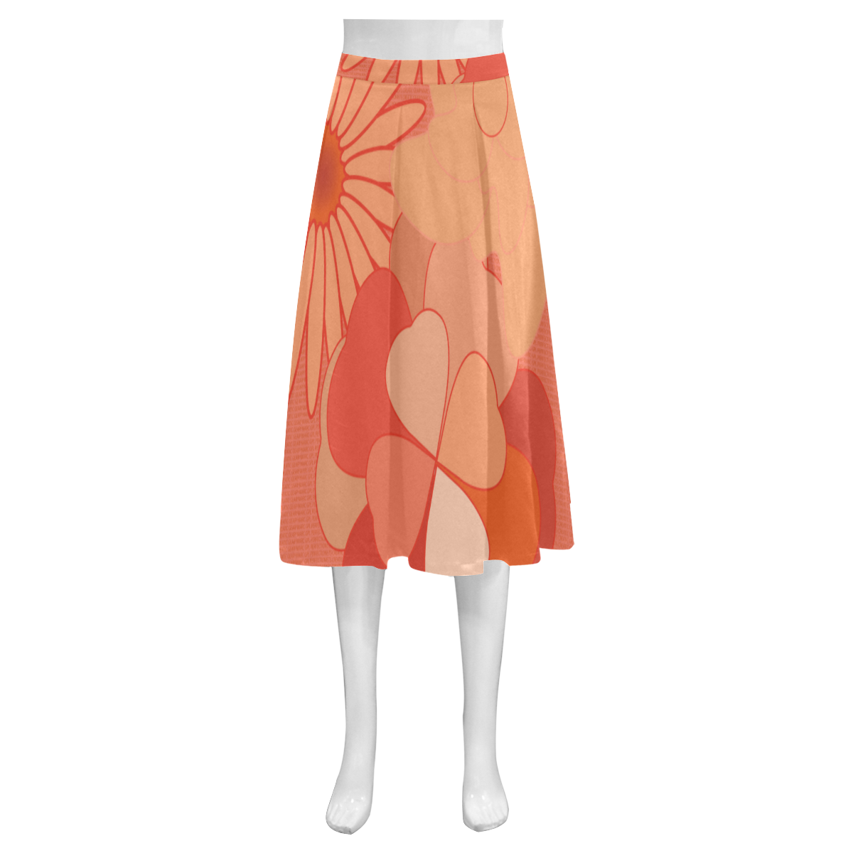 Flowers 20. A0, B1, C9 Mnemosyne Women's Crepe Skirt (Model D16)