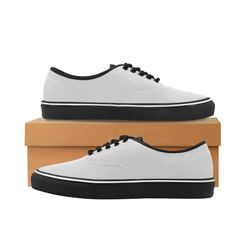 color light grey Classic Men's Canvas Low Top Shoes (Model E001-4)