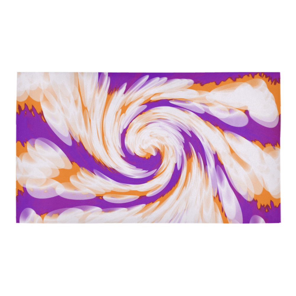 Purple Orange Tie Dye Swirl Abstract Bath Rug 16''x 28''